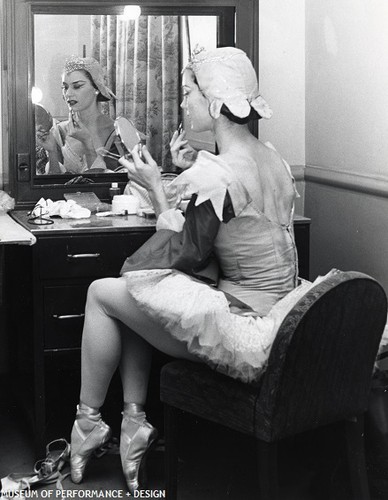 Sally Bailey in costume backstage for Christensen's Nutcracker, circa 1950s