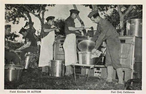 Field kitchen in action, Fort Ord, California