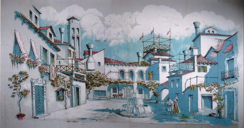 Photograph of interior mural in Bldg. 2352