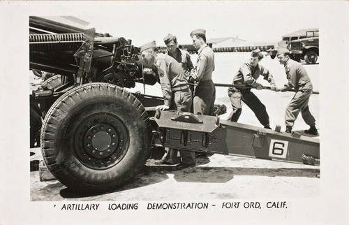 Artillery loading demonstration - Fort Ord, Calif