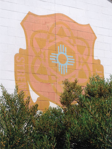 Photograph of exterior mural on Bldg. 4408