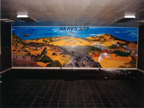 Photograph of interior mural in Bldg. 2128