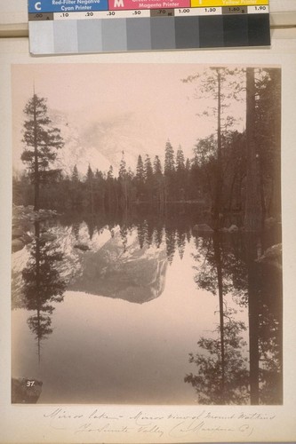Mirror Lake--Mirror view of Mount Watkins. Yo Semite [i.e. Yosemite] Valley (Mariposa Co.). [No.] 37