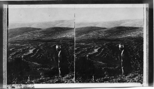 Looking Southeast from Mizpah to Jerusalem four Miles Away. Palestine