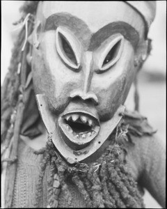 Wooden mask of a Bamileke chieftainship