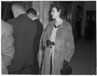 Mrs. Elaine Huddle, witness at the Peter Pianezzi murder trials, Los Angeles, 1940s