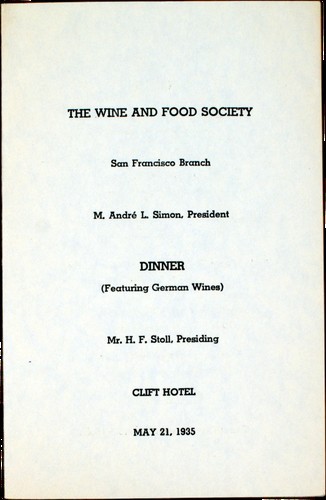 The Wine and Food Society Dinner (featuring German Wines)
