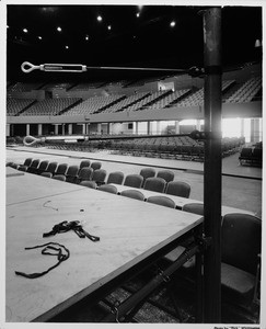 Los Angeles Memorial Sports Arena, interior view, preparation for Memorial Day dedication ceremony