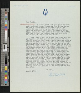 Stewart Edward White, letter, 1929-01-26, to Hamlin Garland