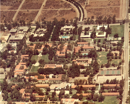 Aerial view of campus, Scripps College