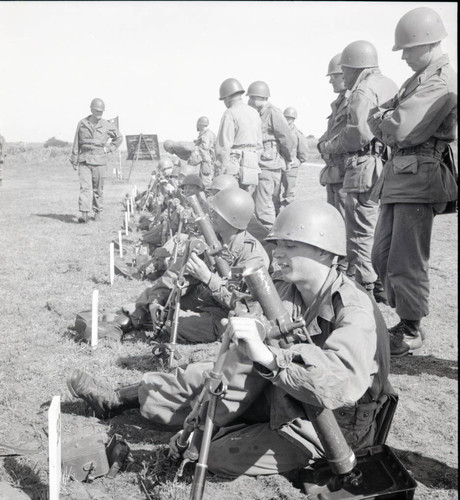 Mortar training at Fort Ord