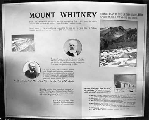 Exhibits, "Mount Whitney" at Visitor Center