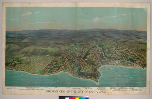 Bird's-eye-view of the city of Santa Cruz [California]