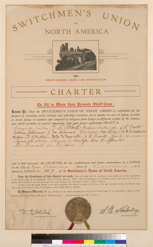 Switchman's Union of North America Charter