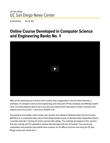 Online Course Developed in Computer Science and Engineering Ranks No. 1