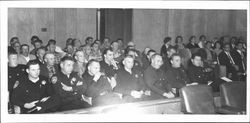 Petaluma, California city employees at a City Council meeting, about 1956