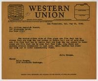 Telegram from Julia Morgan to William Randolph Hearst, May 22, 1934