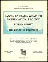 Santa Barbara Weather Modification Project. State of California Department of Water Resources (45 items)