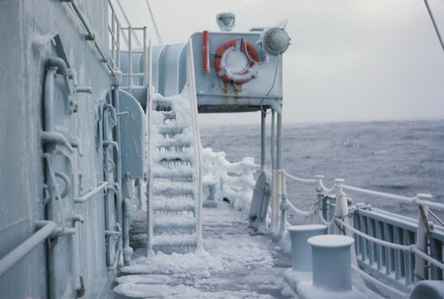 Deck ice on the R/V Argo