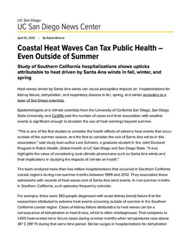 Coastal Heat Waves Can Tax Public Health – Even Outside of Summer