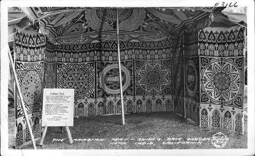 The Arbian Tent - Sniff's Date Garden Near Indio, California