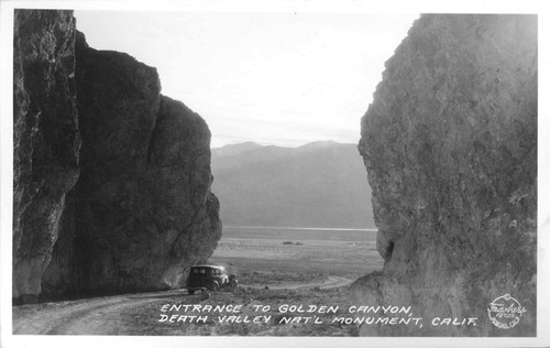 Entrance to Golden Canyon, Death Valley Nat'l Monument, Calif
