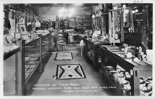 Interior of Curio Room Ramona's Marriage Place Old Town San Diego, Calif