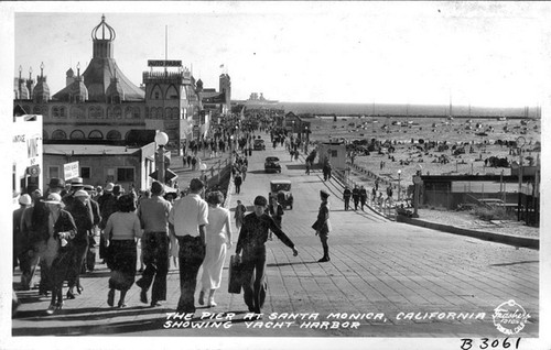 The Pier at Santa Monica, California Showing Yacht Harbor