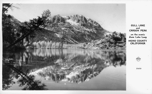 Gull lake and Carson Peak on the Scenic June Lake Loop Mono County California