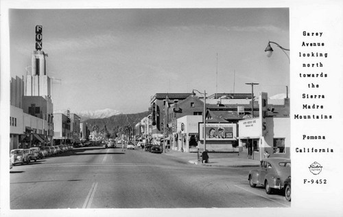 Garey Avenue looking north towards the Sierra Madre Mountains Pomona California