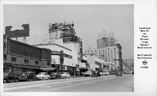 Looking North on Vine Street from Sunset Boulevard Hollywood California