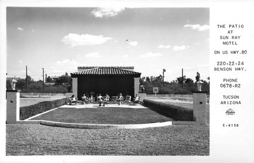 The Patio at Sun Ray Motel on US Hwy. 80 Tucson Arizona