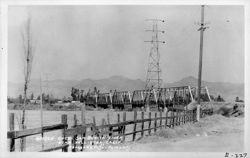Bridge over San Benito River Near Hollister, Calif