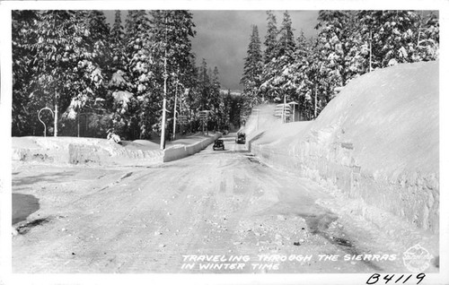 Travelling through the Sierras in Winter Time