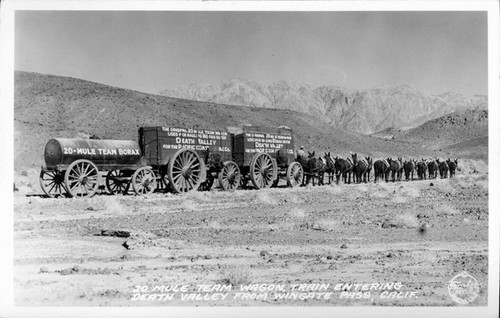 20 Mule Team Wagon Tain Entering Death Valley From Wingate Pass, Calif