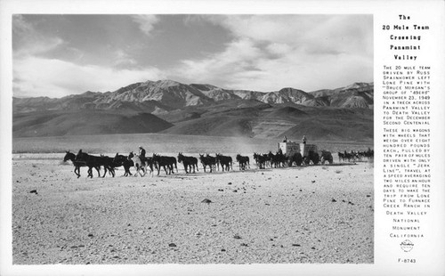 The 20 Mule Team Crossing Panamint Valley Death Valley National Monument California