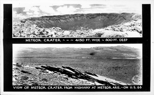 Meteor Crater at Meteor Arizona on U.S. 66