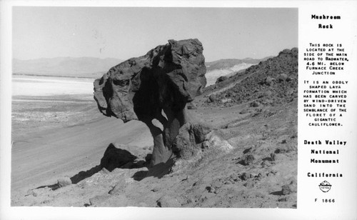 Mushroom Rock Death Valley National Monument California — Calisphere