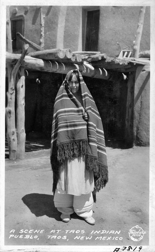 A Scene at Taos Indian Pueblo, Taos, New Mexico