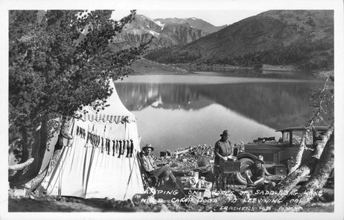 Camping on Shores of Saddlebag Lake Near Camp Tioga P.O. Leevining, Calif
