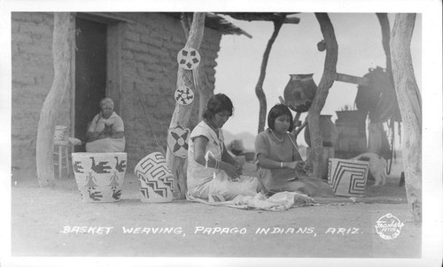 Basket Weaving, Papago Indians, Ariz