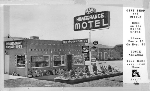 Gift Shop and Office Home on the Range Motel Bowie Arizona