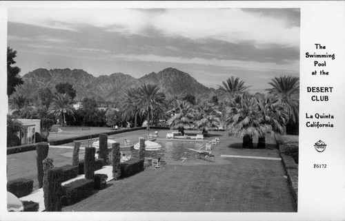 The Swimming Pool at the Desert Club La Quinta California