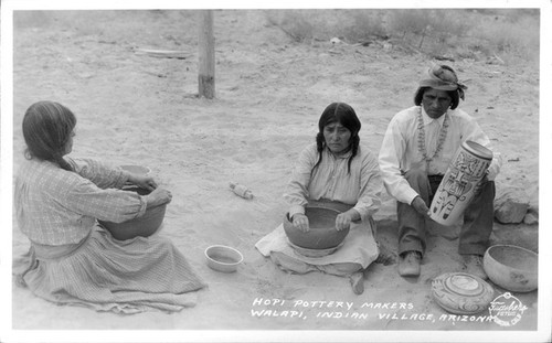 Hopi Pottery Makers Walapi, Indian Village, Arizona