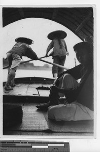 A boy in a boat at Wuzhou, China, 1934
