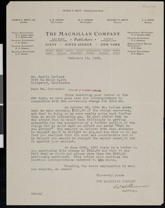 W.S. Bourne, letter, 1932-02-15, to Hamlin Garland