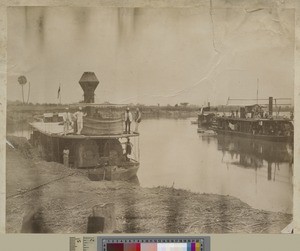 Paddle steamers and gunboats on the Lower Shire, Malawi, ca.1900