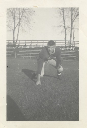 Dave Sachau in football uniform at Santa Cruz High School