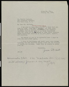 Jesse Root Grant, letter, 1926-01-28, to Hamlin Garland