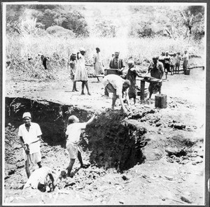 People making bricks, Tanzania, ca.1927-1938